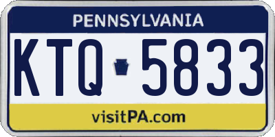 PA license plate KTQ5833