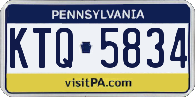 PA license plate KTQ5834