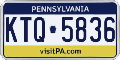 PA license plate KTQ5836