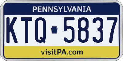 PA license plate KTQ5837
