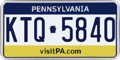PA license plate KTQ5840