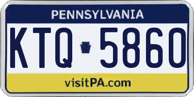 PA license plate KTQ5860
