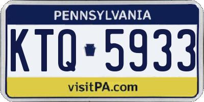 PA license plate KTQ5933