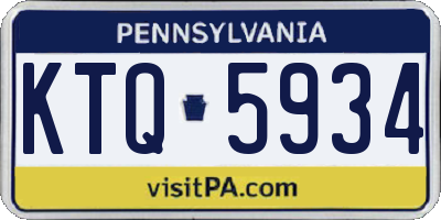 PA license plate KTQ5934