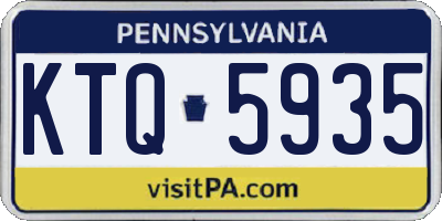 PA license plate KTQ5935