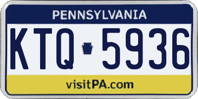 PA license plate KTQ5936