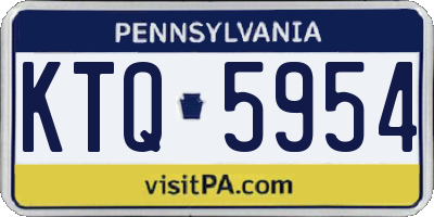 PA license plate KTQ5954