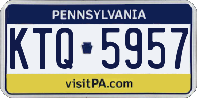 PA license plate KTQ5957
