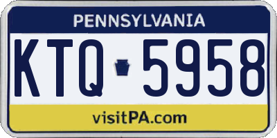 PA license plate KTQ5958