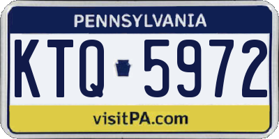 PA license plate KTQ5972