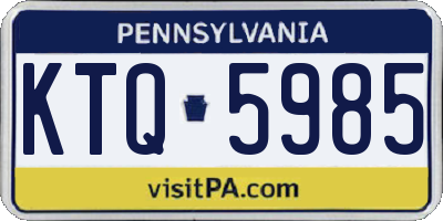 PA license plate KTQ5985