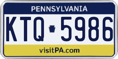 PA license plate KTQ5986