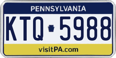 PA license plate KTQ5988