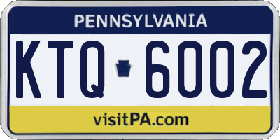 PA license plate KTQ6002