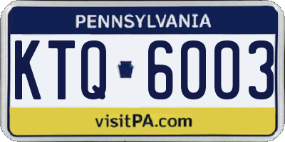 PA license plate KTQ6003