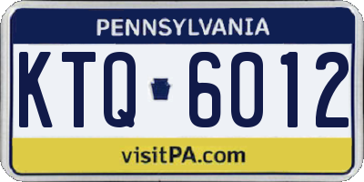 PA license plate KTQ6012