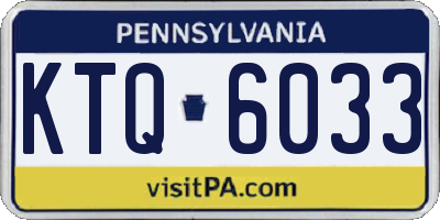 PA license plate KTQ6033