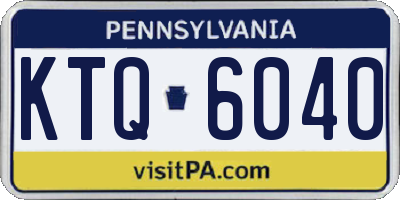 PA license plate KTQ6040