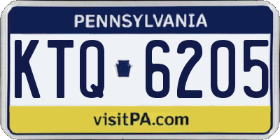 PA license plate KTQ6205
