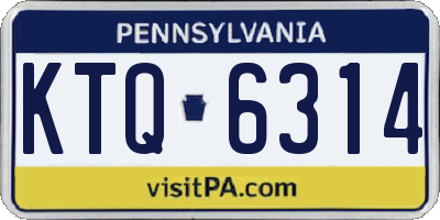 PA license plate KTQ6314