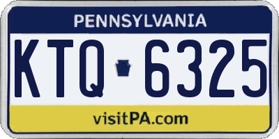 PA license plate KTQ6325