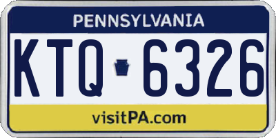 PA license plate KTQ6326