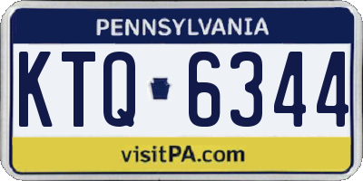 PA license plate KTQ6344
