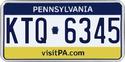 PA license plate KTQ6345