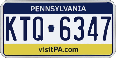 PA license plate KTQ6347