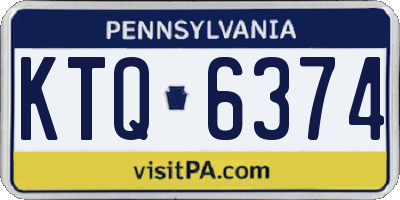 PA license plate KTQ6374