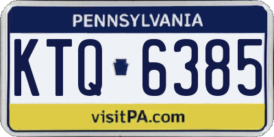 PA license plate KTQ6385