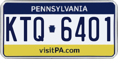 PA license plate KTQ6401