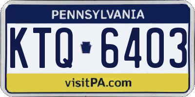 PA license plate KTQ6403