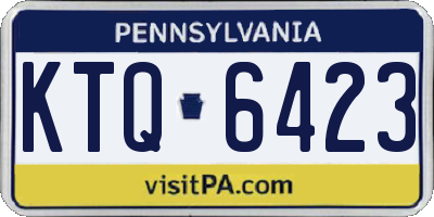 PA license plate KTQ6423