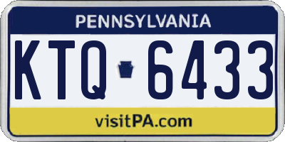 PA license plate KTQ6433