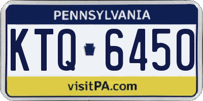 PA license plate KTQ6450