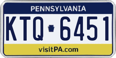 PA license plate KTQ6451