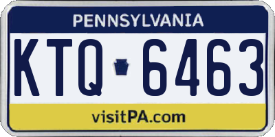 PA license plate KTQ6463