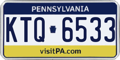 PA license plate KTQ6533