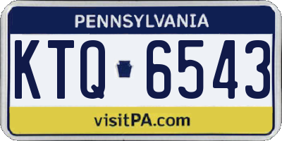 PA license plate KTQ6543