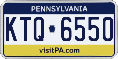 PA license plate KTQ6550