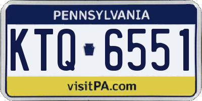 PA license plate KTQ6551
