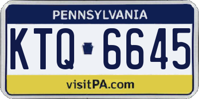 PA license plate KTQ6645