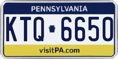 PA license plate KTQ6650