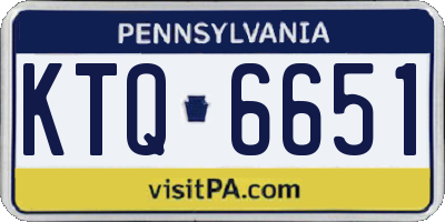 PA license plate KTQ6651