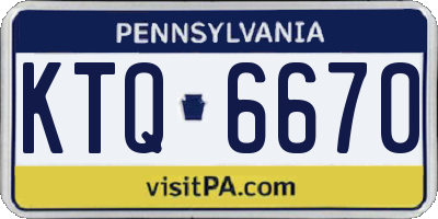 PA license plate KTQ6670