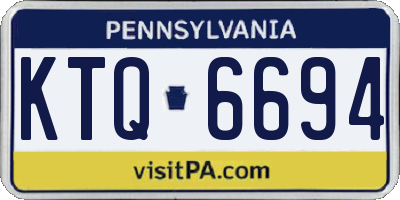 PA license plate KTQ6694