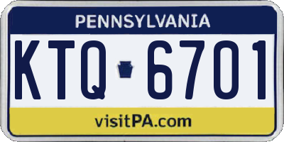 PA license plate KTQ6701