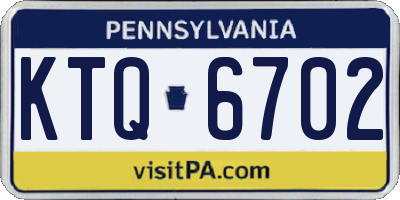 PA license plate KTQ6702