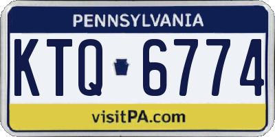 PA license plate KTQ6774